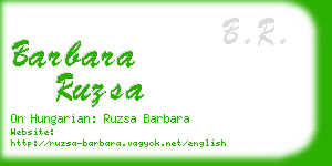 barbara ruzsa business card